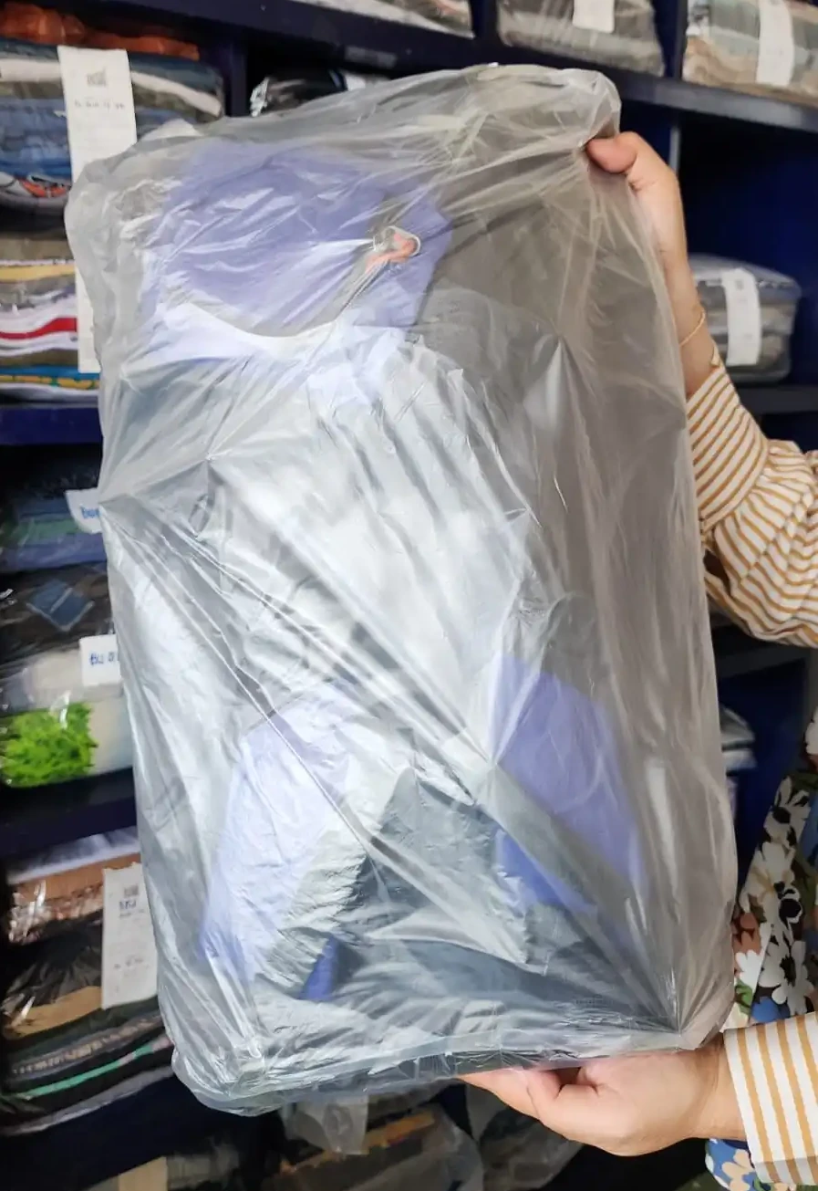 Contoh packing barang customer Excelent laundry Yogyakarta